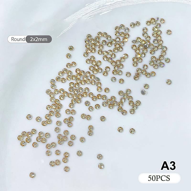 50Pcs Nail Art Plastics Small Round With High-Shine Finish Flatback Inlay For Uv Gel Nails Or Stage Makeup