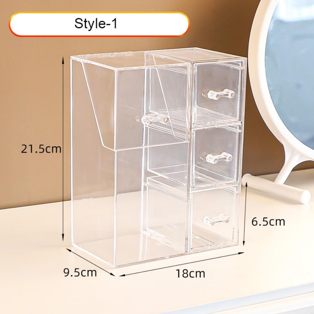Acrylic Makeup Brush Holder Transparent Beauty Brush Container  Vanity Table