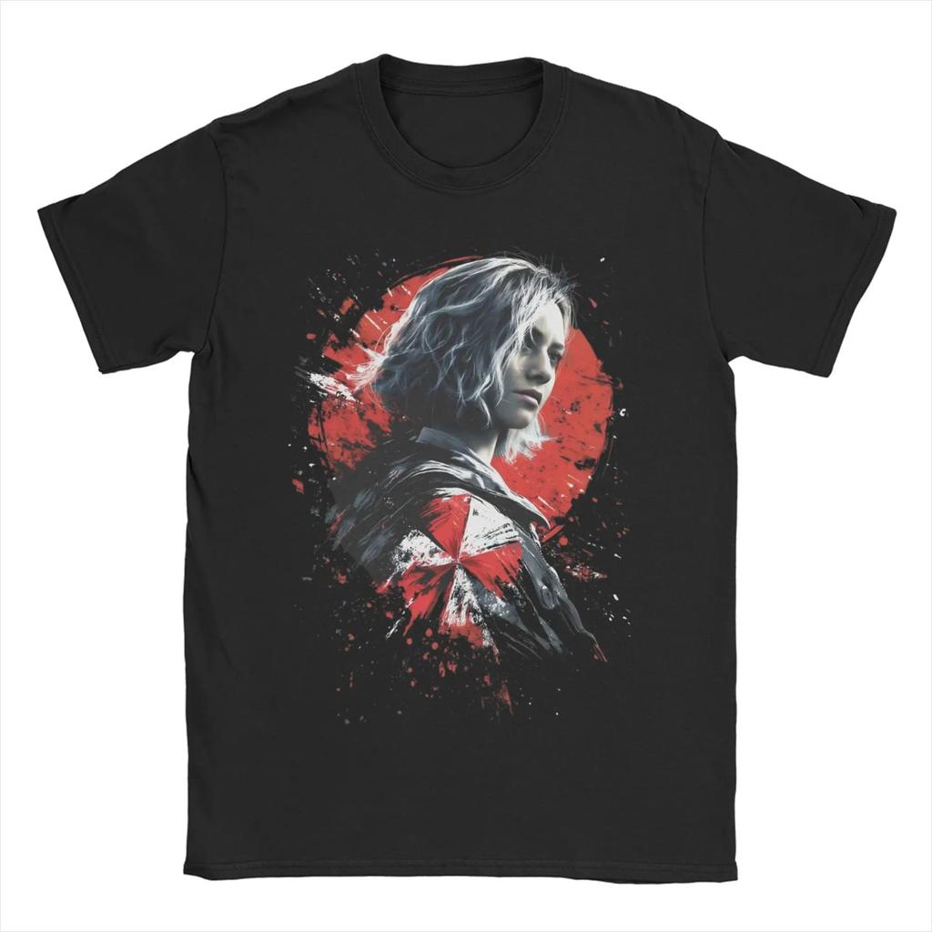 Resident Evil Leon Partner Chibi Style Unisex TShirt Cotton Casual Short Sleeve Gaming Tee Comfortable Tshirts
