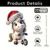 Christmas Pony Ornament 2D Acrylic Hanging Decor for Car And Tree Cute Horse Design Holiday Gift for Kids