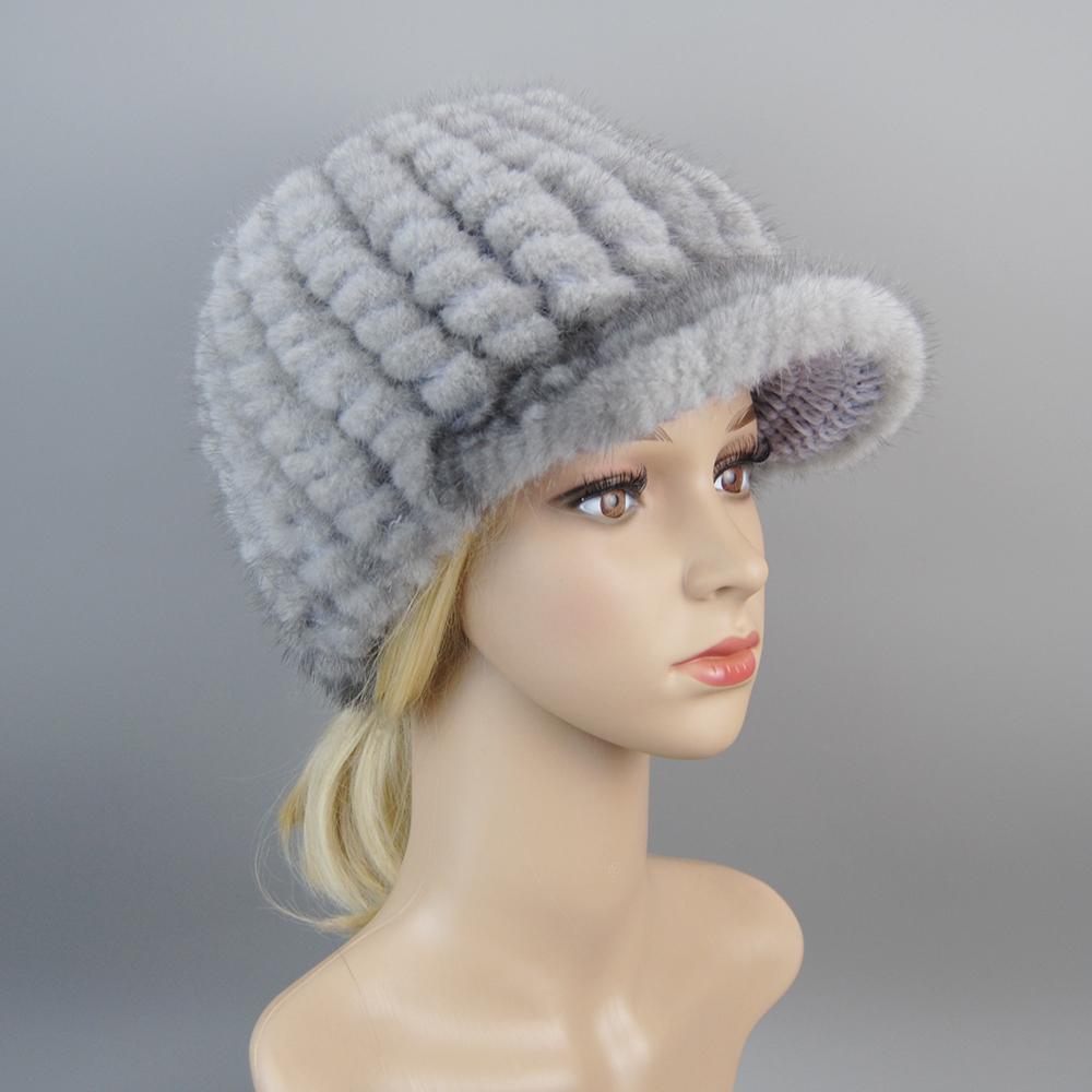 

2024 Натуральная меховая шапка, вязаная натуральная норковая меховая шапка для женщин, зимняя, защищает от ветра и снега, хорошее качество, женская норковая кепка, теплая, с ушками One Size серый