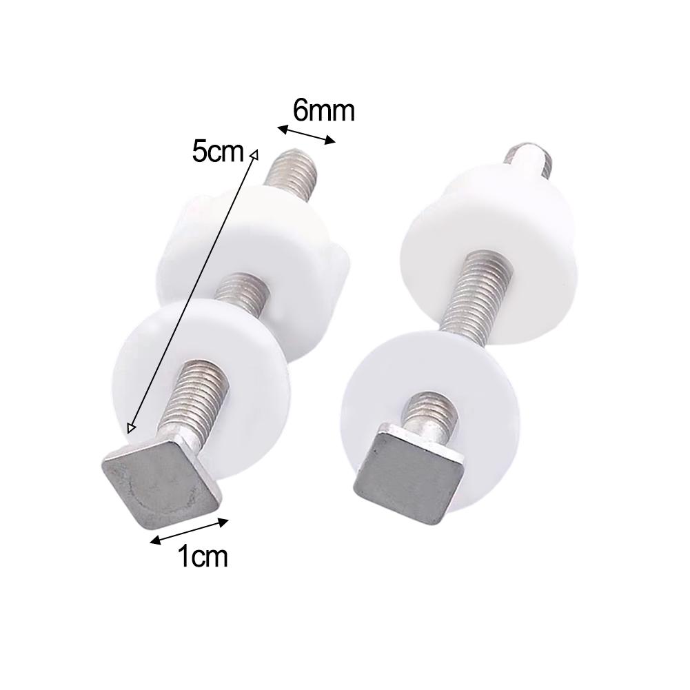 2pcs Stainless Steel Toilet Lid Fixing Screws for K 3566T U Toilets Featuring Square Head and Rubber Nut Noise Reduction