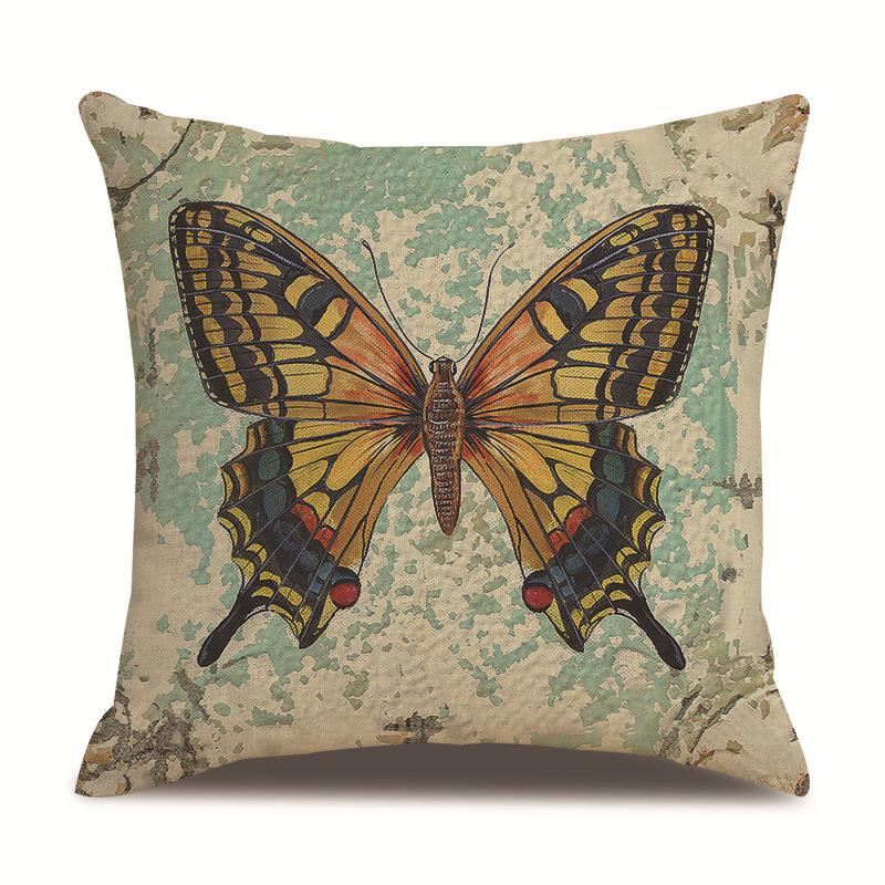 Linen Pillowcase Home Cute Butterfly Sofa Pillowcase Office Nap Pillow