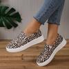 Leopard Print Large Size Canvas Shoes Women's Autumn New Casual Flat One-pedal Lazy Shoes