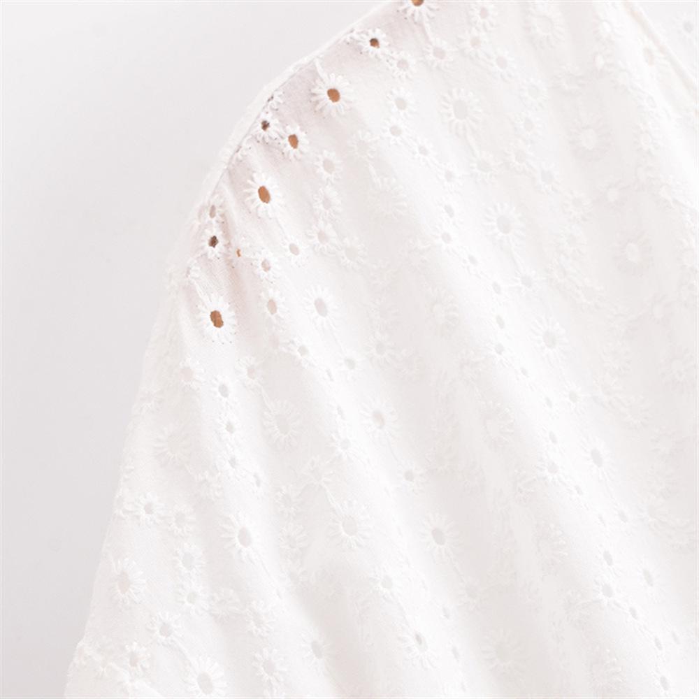 2025 Spring/Summer Women's Slim V-Neck Embroidered Dress