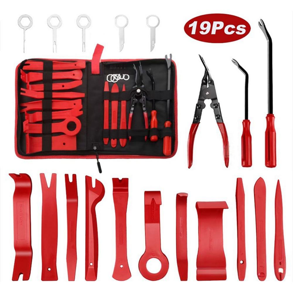 

19PCS Red Blue Car Trim Removal Tool Plastic Disassembly Kit Audio Installation красный