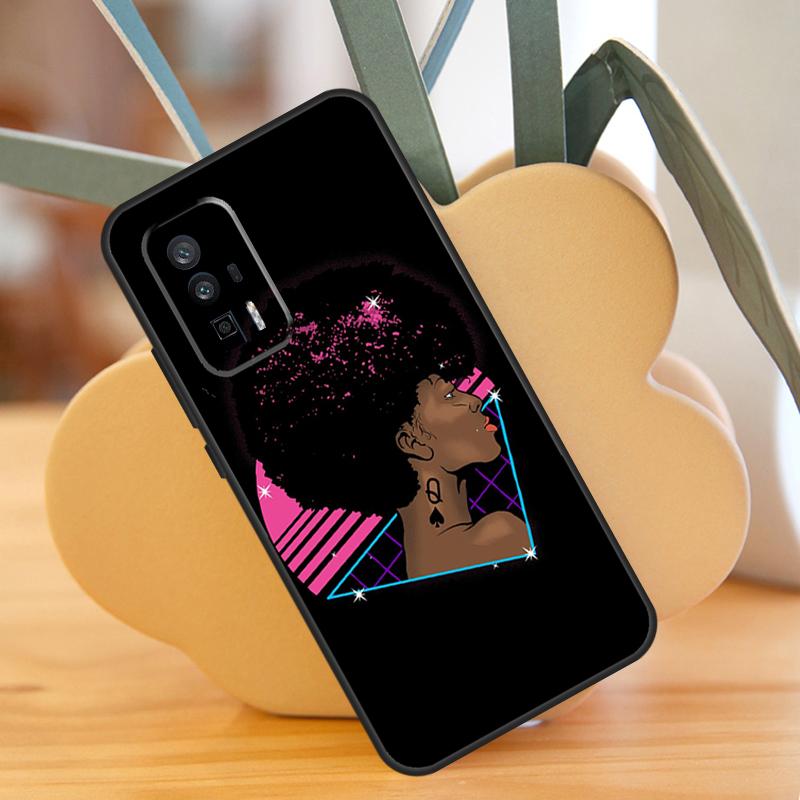 Beautiful Black Afro Girl Case For POCO X3 X6 F6 Pro M6 X5 F3 F5 M5s Xiaomi 13 14 Ultra 12 Lite 11T 12T 13T Pro Cover