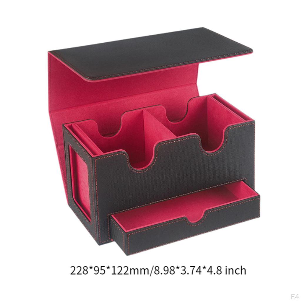 Card Deck Box Sturdy PU Leather Cards Protector Case Trading