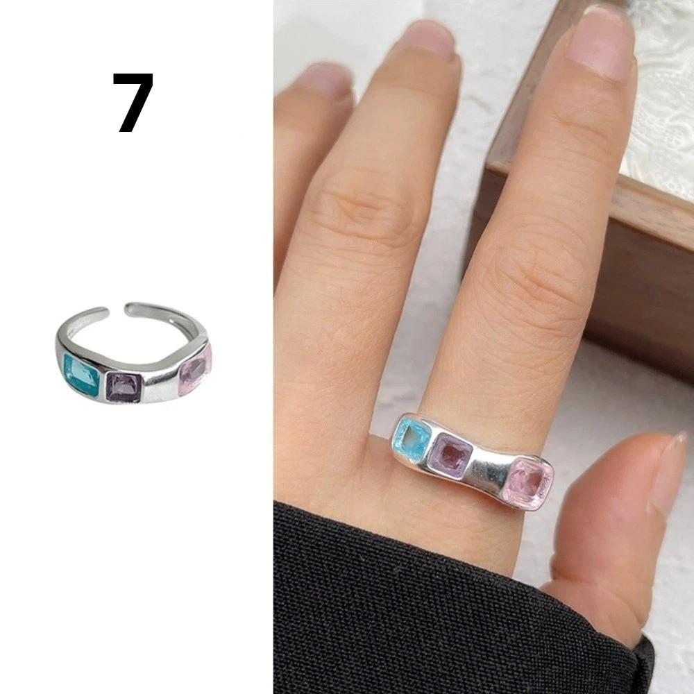 Irregular Shape Crystal Ring Minimalist Handmade Opal Ring Fashionable Gemstone Ring Girls Gift