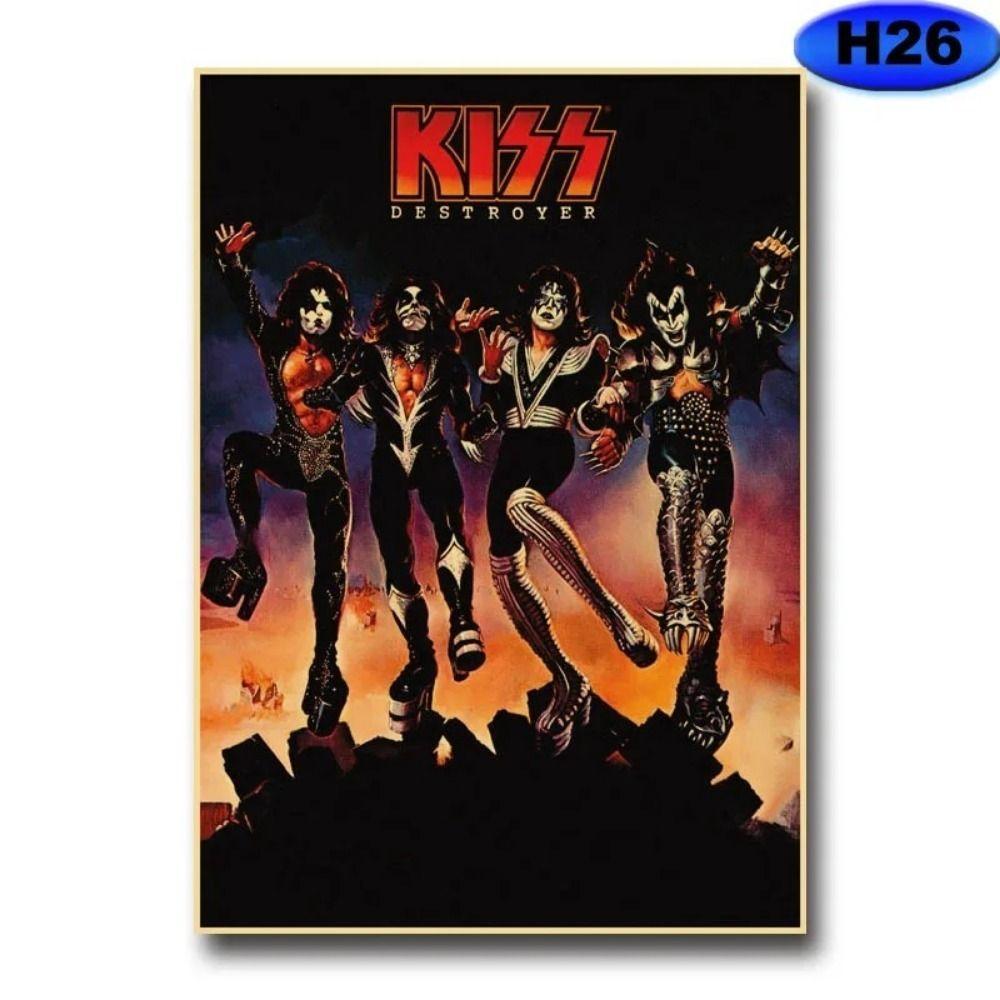 

Вінтажна бляшана табличка гурту KISS Хеві-метал Декор для музичної кімнати