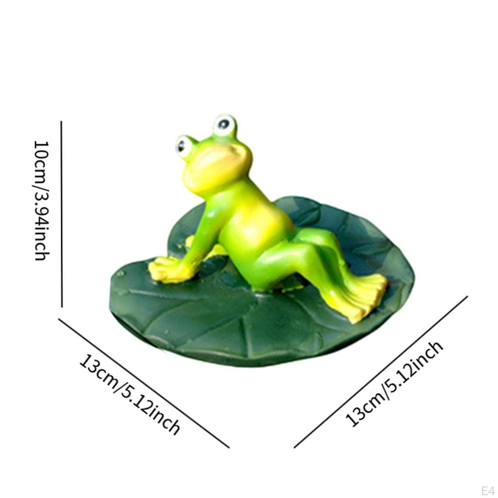 Floating Frog Figure with Water, Resin, Animal Statue Decoration for Patio Aquarium