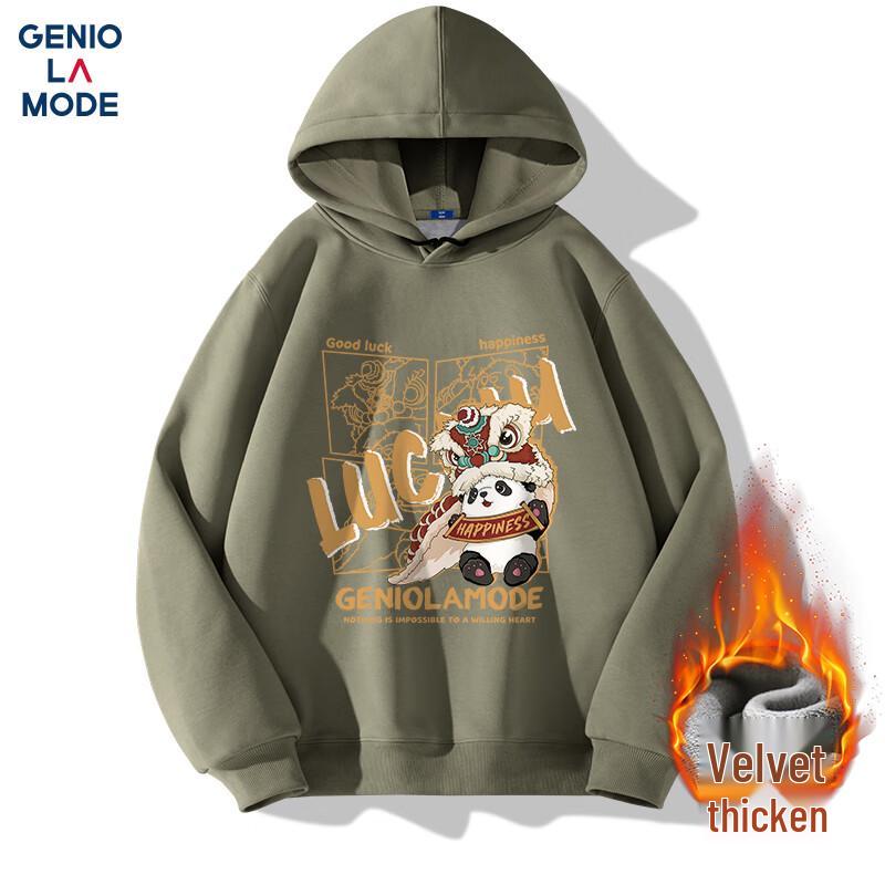 

GENIOLAMODE Men s Heavyweight Fleece-Lined Loose Fit Hooded Sweatshirt 2XL