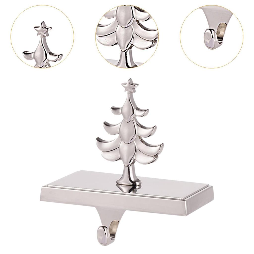 Sturdy Iron Christmas Stocking Hook Nonslip Mantle Hanger for Pub Cafe Shelf Tabletop Xmas Party