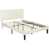 Doppelbettgestell 140 x 190 cm 2-Personen-Bett Verstellbares Kopfteil Bettgestell 150 x 198 x 101/106/111/116/121 cm Creme