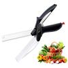 Food Cutter Smart Scissors Salad Chopper Scissors Vegetable Scissors Easy Cutting with Cutting Board Multifunctional Kitchen Tool Built-in (style1)
