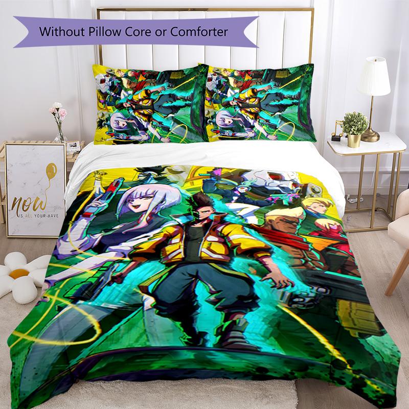 Cyberpunk 3pcs Bedding Set Duvet Cover Closure Includes 1 Duvet Cover & 2 Pillowcases for All Seasons Bedroom Home Dorm Decor