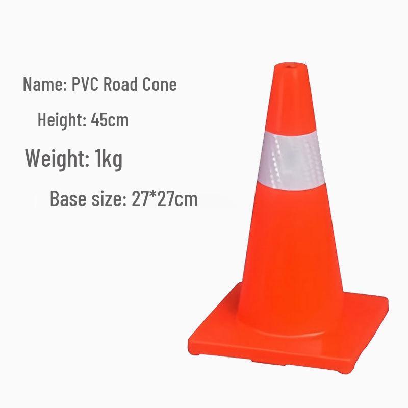 Reflective Red PVC Traffic Cone - Road Safety Warning Barrier
