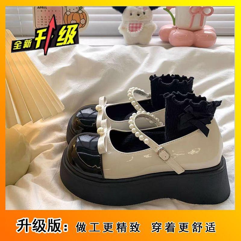 

Mary Jane shoes women s single shoes small leather shoes mid-heel pearl platform shoes jk princess shoes student women 2025 spring and autumn new mo 40