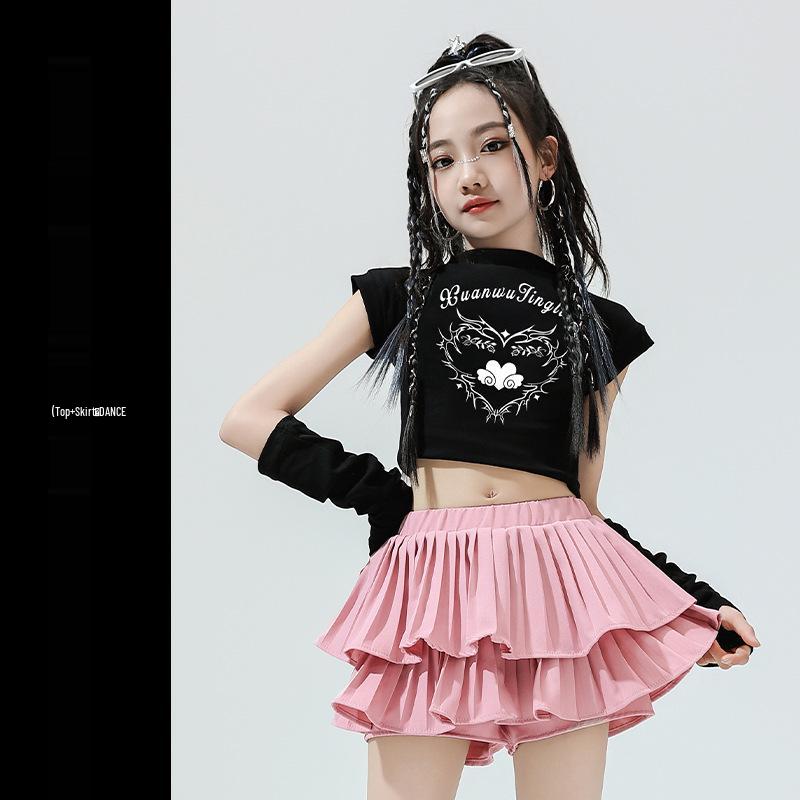 Girls' Jazz Hip Hop Dance Costume Set - Trendy Cheerleading Performance Outfit