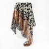 Leopard Printed Square Scarf Imitation Satin Silk Hip Hop Head Scarf Fashion Handkerchief  Women
