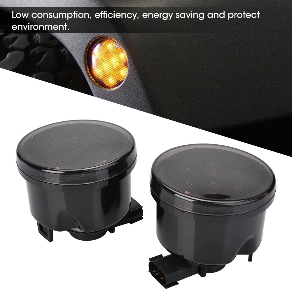 Pair of LED Fender Turn Signal Side Marker Light Fit for Jeep Wrangler JK JKU 2007 2018