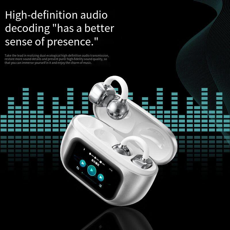 KI-Übersetzung Ohrhörer Drahtlos Bluetooth Ohrclip Kopfhörer LED Digitalanzeige Ohrhörer Kopfhörer Touch-Steuerung Headset