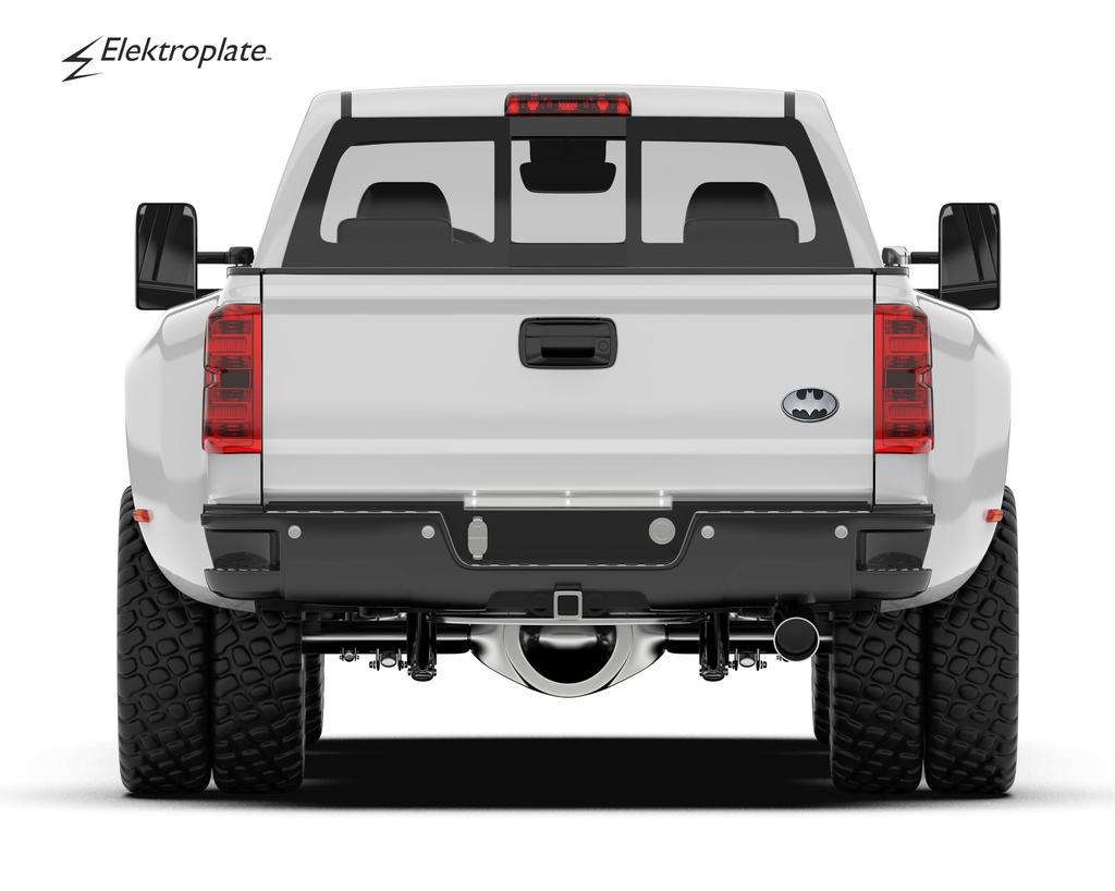 Elektroplattiertes Batman Oval-Emblem (Chrom & Schwarz)