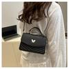 Vintage Faux Leather Shoulder Bag for Women, Butterfly Decor Small Crossbody Purse, Square Bag for Daily Use