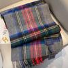 100 wool scarves men's winter cashmere new red shawl gift gray men's plaid scarf