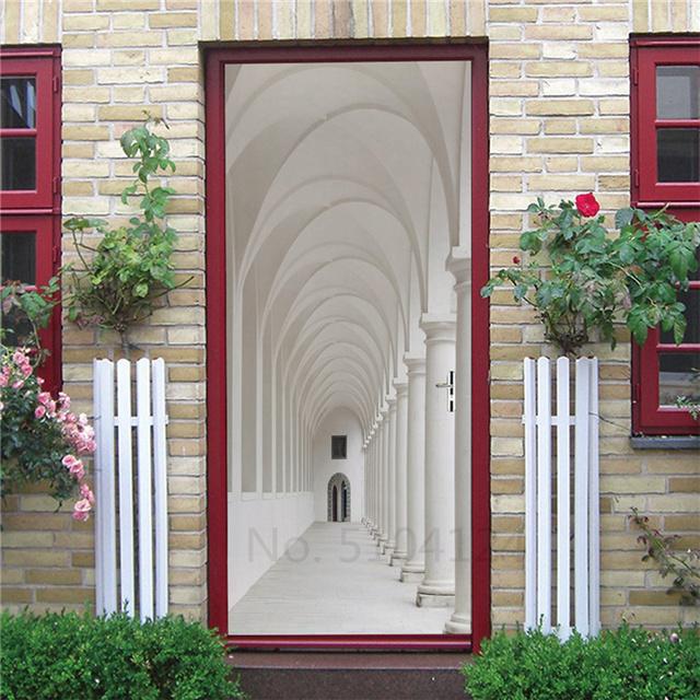 Adesivo Murale 3D Per Porta 90x200 Cm: Decoro In Vinile Autoadesivo Rimovibile Per Interni, Regalo Natale