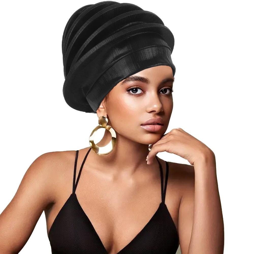 Traditional Spiral Beret Solid Color Nigeria Headpiece  Wedding Party African Lady Use