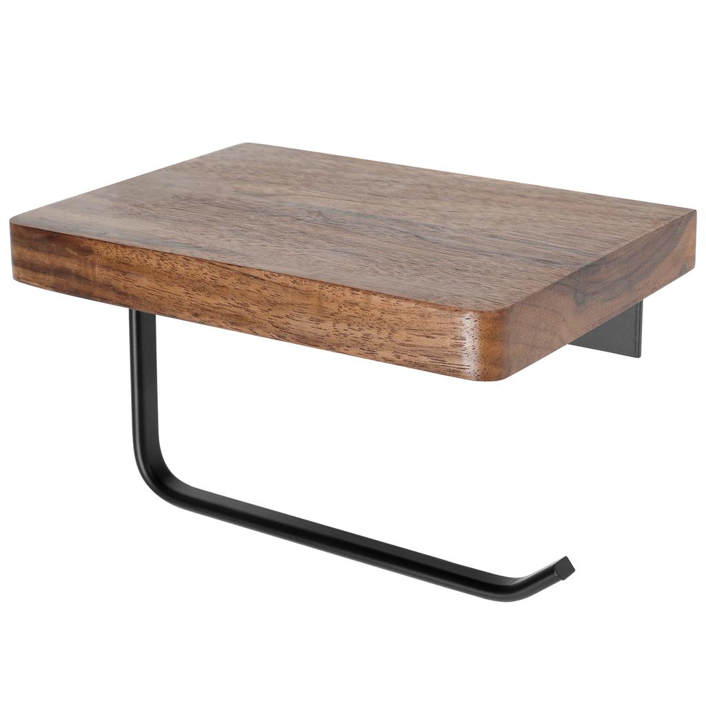 Suport Retro din Fier pentru Hârtie Igienică cu Raft din Lemn, Baie, Hotel, Montat pe Perete, Hârtie Rulou, Țesut, Agățător Prosoape, Decor, Feronerie