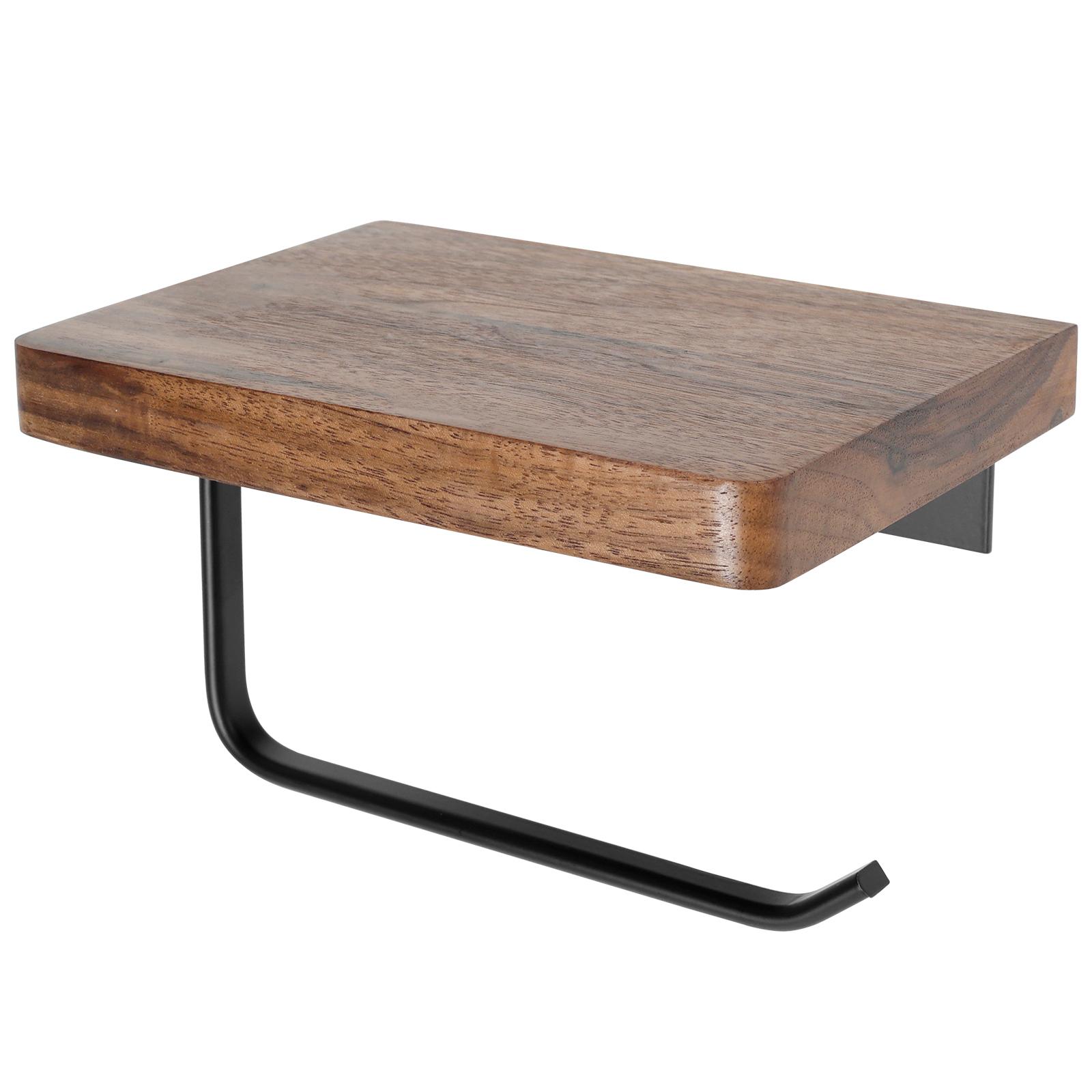 

Retro Iron Toilet Paper Holder with Wooden Shelf Bathroom Hotel Wall Mounted Roll Paper Tissue Hanging Towel Rack Decor Hardware