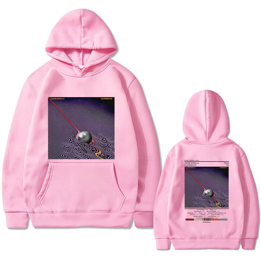 Tame Impala Currents Męska bluza z kapturem z nadrukiem dwustronna Bluza z kapturem zespołu Lndie Pop rock Retro moda Bluza