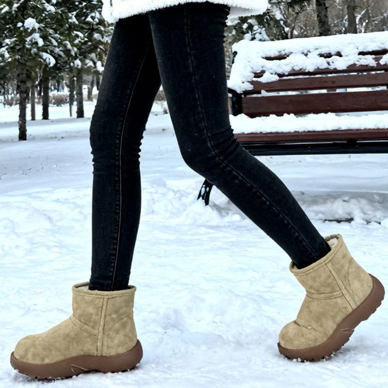 Bread shoes snow boots women's new winter shoes piled thickened women's shoes warm cotton shoes