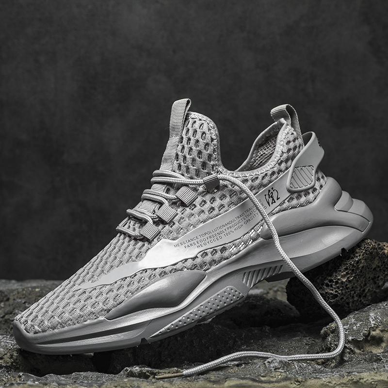 Летние новые дышащие мужские модные прочные спортивные белые черные легкие удобные — фото 4