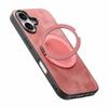 For iPhone 17 Phone Case with Rotating Kickstand Stress Relief Retro Leather Back Cover