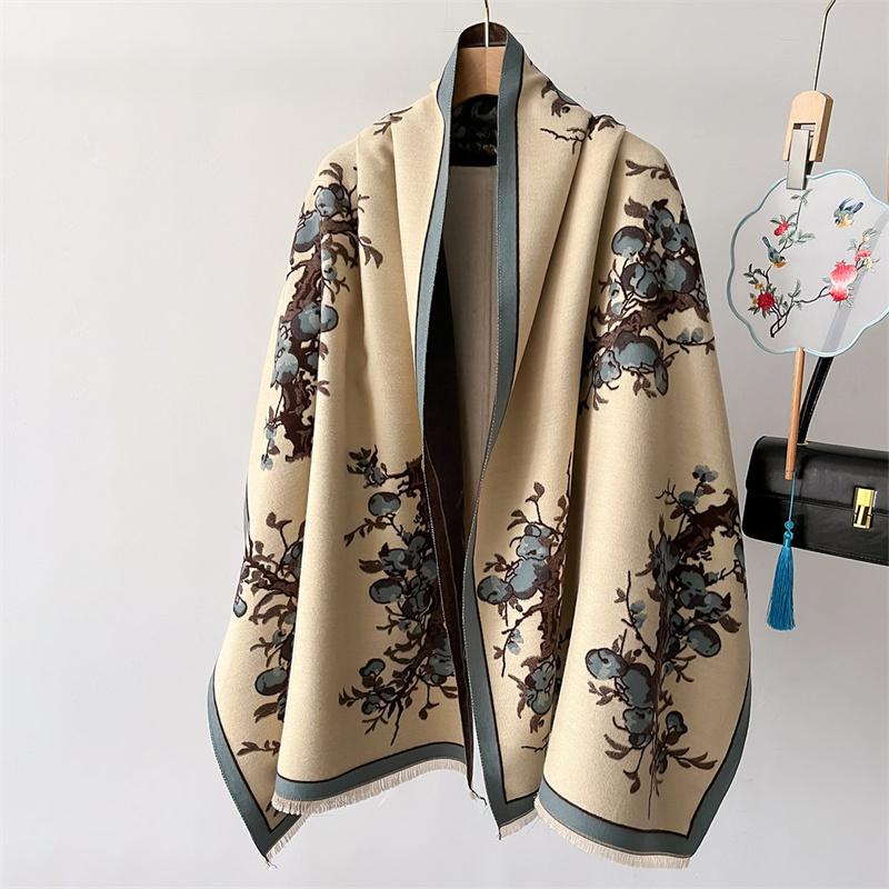 Cashmere Scarves for Women  Winter Shawls Warm Wraps Lady Pashmina Stars Print Blanket Scarf Neck Headband Hijabs Stoles