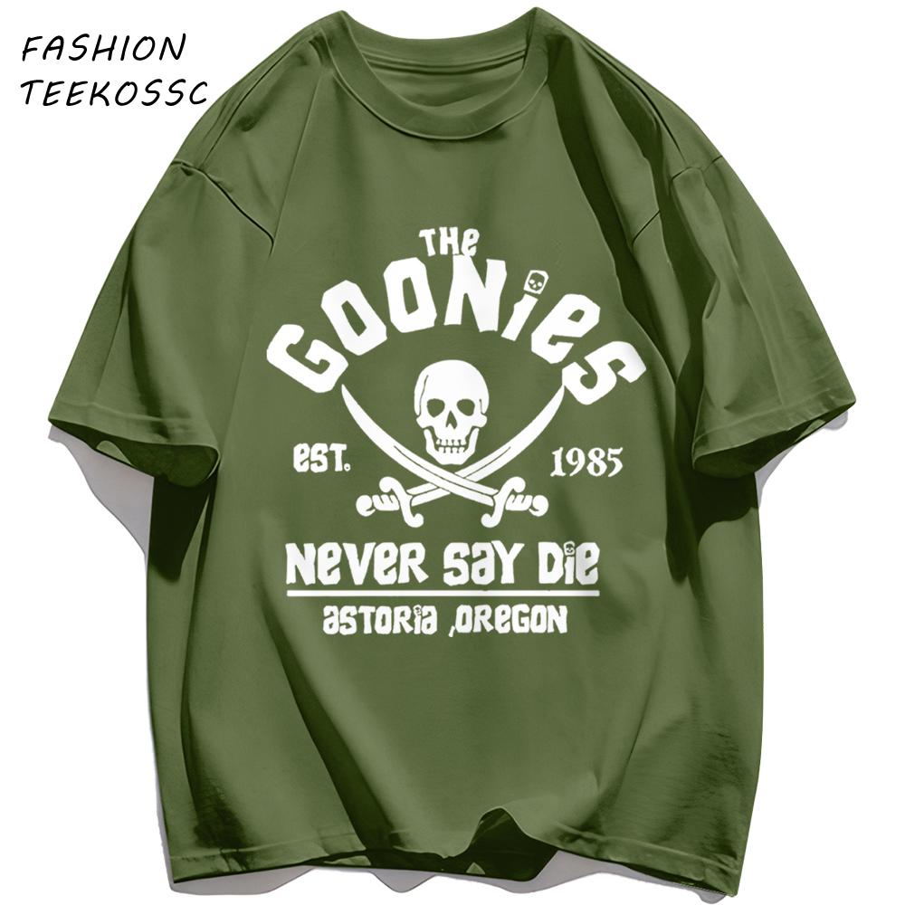 The Goonies Skeleton Printing Mens Basics T Shirts AllMatch Cotton TShirt Colour Summer Clothing Oversize Crewneck Sportswear