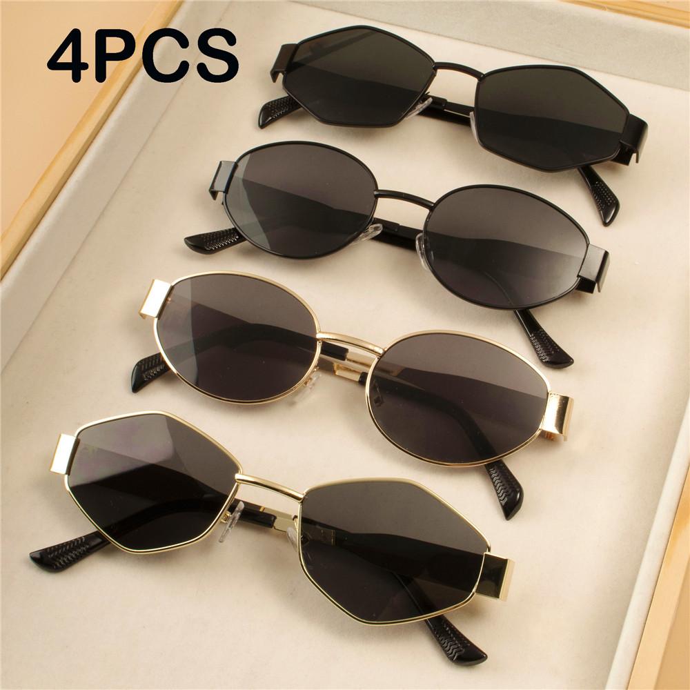 

4PCS Vintage Punk Style Sunglasses Retro Round Metal Frame Women Sun Glasses Fashion Eyewear