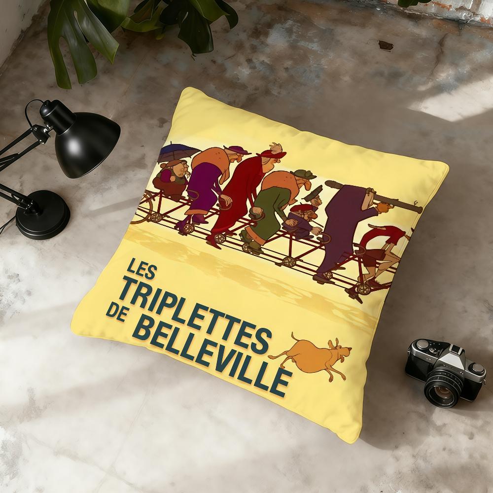 T-Triplets Animation Of B-Belleville cushion cover Home Office Convenient Nordic Simplicity Hit With Zipper Cushion Cover