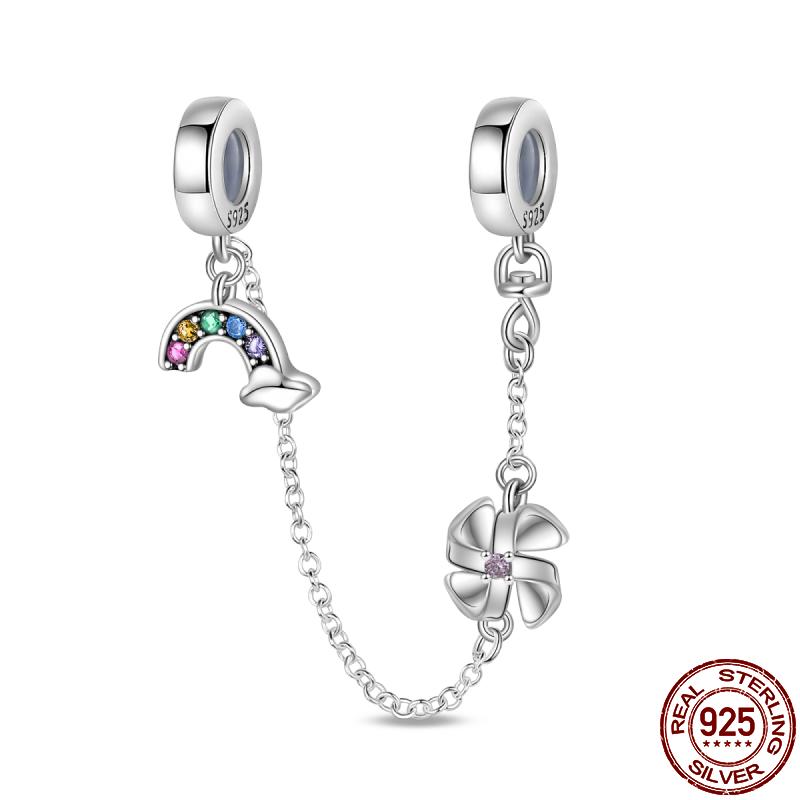 Copper Diy Beads Safety Chain-Classical Cross Pattern Charm Fit 3Mm Pan Original Bracelet For Women Jewelry Birthday Gift