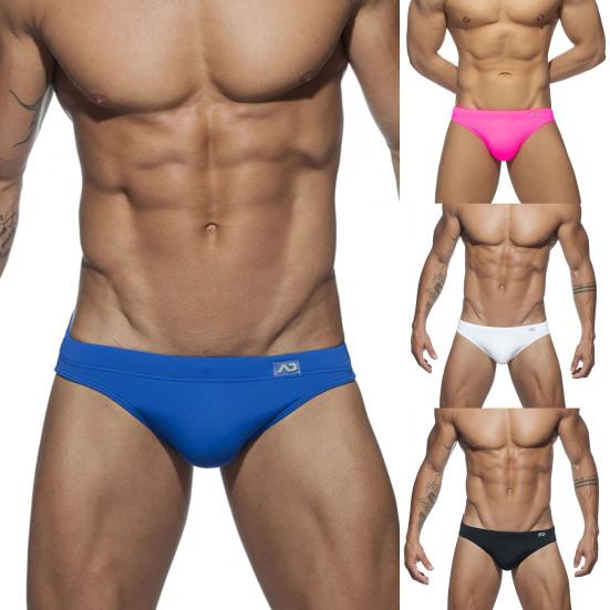 Swimming Shorts Slim Fit Pure Colors Thong Chic Soft Men Swimwear for Water Sports