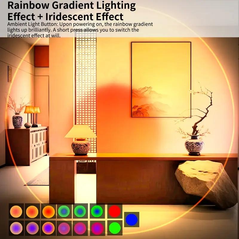 RGB Gradient LED Night Light with Motion Sensor Wall Lamp Rechargeable Ambient Dimmable Indoor Lights Magnetic Step Lighting
