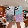 Two-Color Epoxy Glitter Sequined Mobile Phone Case For Apple 16Promax Small Fresh Women'S Apple 17 Protective Case