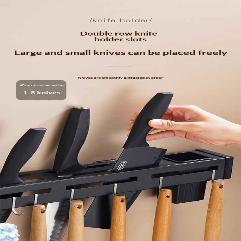 Stainless Steel Knife Holder Chopstick Holder Multi-Functional Knife Storage Rack Wall-Mounted Kitchen Rack