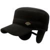 Hat Middle-aged Men's Flat Top Hat Winter Man Thermal Hat Men's Autumn and Winter Thermal Ear Protection Cap