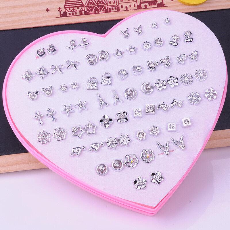 

36 пар цветочных серег-гвоздиков, модные женские туфли со стразами, набор с имитацией кристаллов