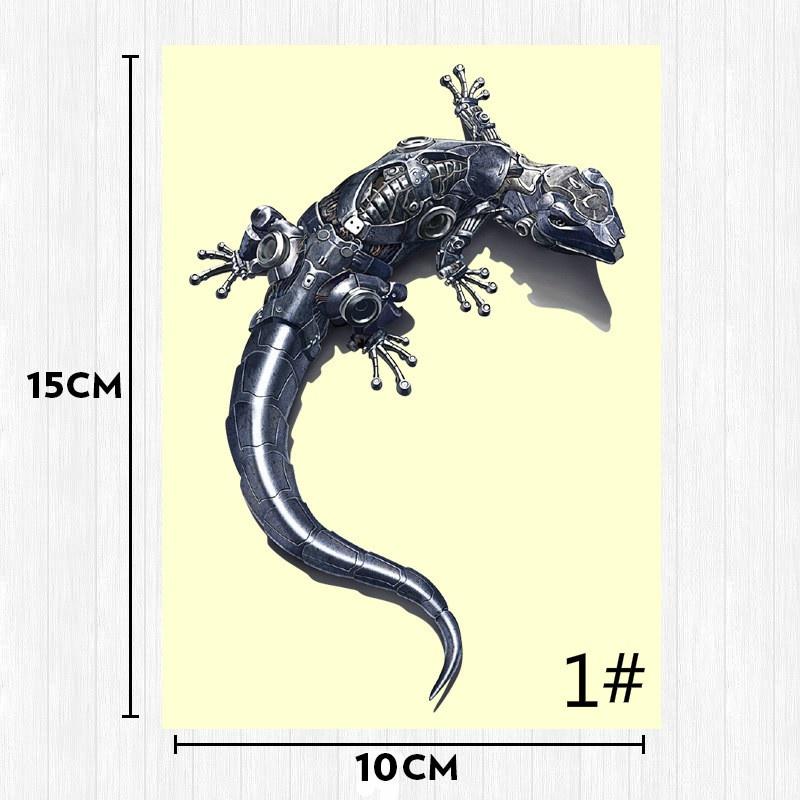 3D Araç Plakası Pencere Gecko Gekko Mekanik Kertenkele Amblemi Krom PVC Etiket