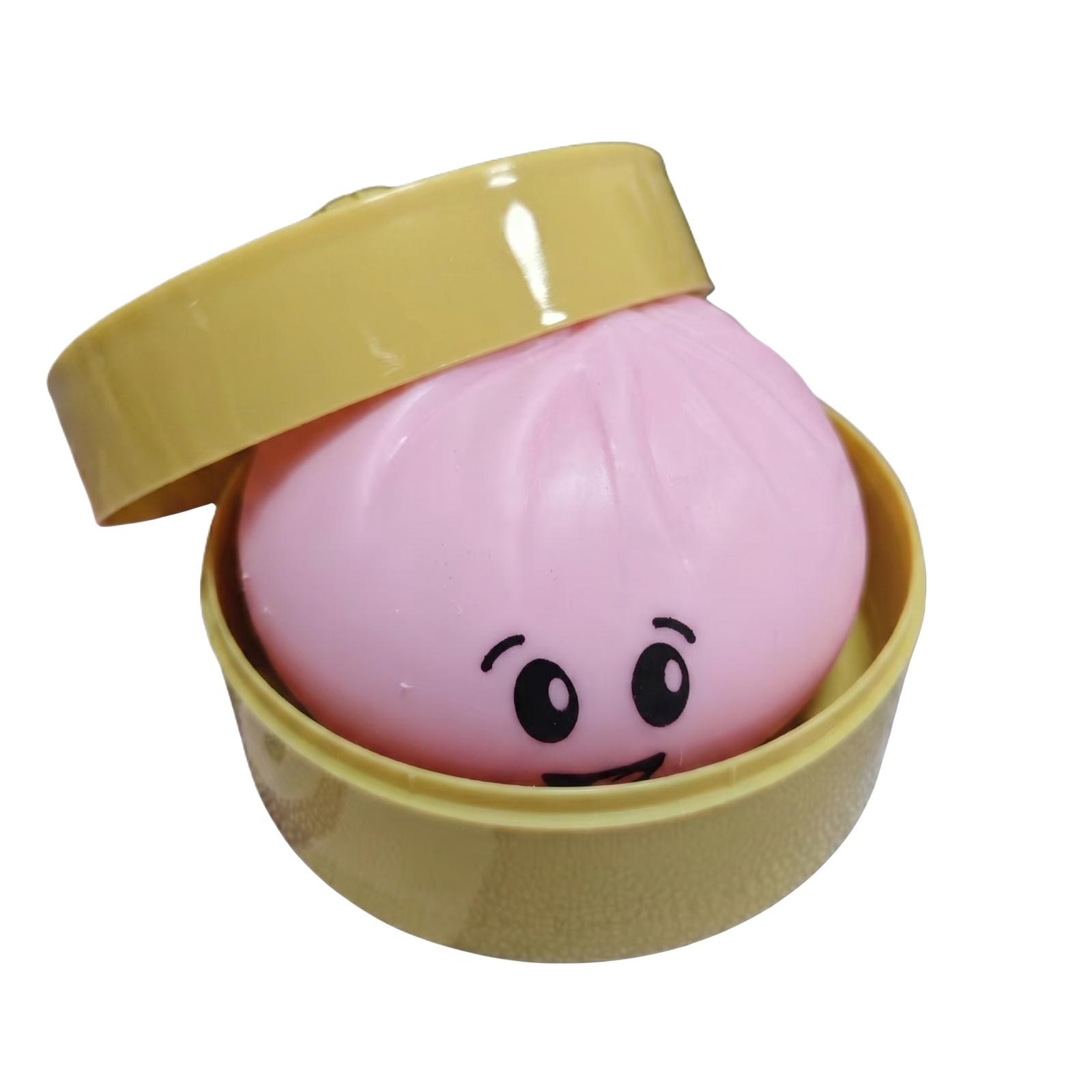 

Squishy Steamed Bun Toy with Removable Steamer Basket Soft Slow Rising Stress Relief Squish Toy for Sensory Play and Collection One Size розовый